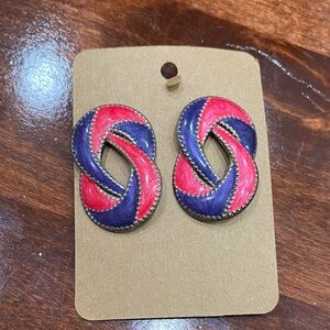 Vintage Red and Purple Earrings